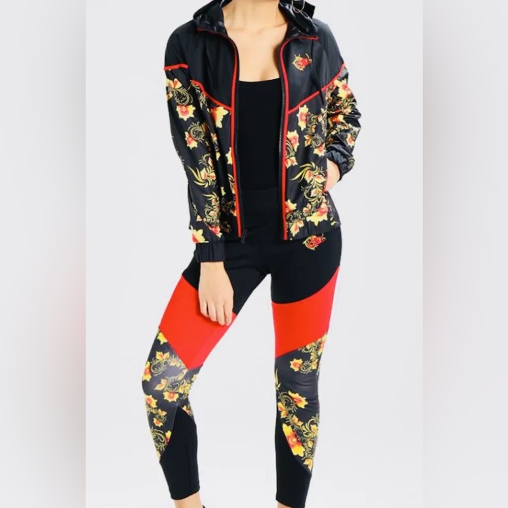 Nike Russian Khohlama Flower Windbreaker Jacket & Matching Bottom Set